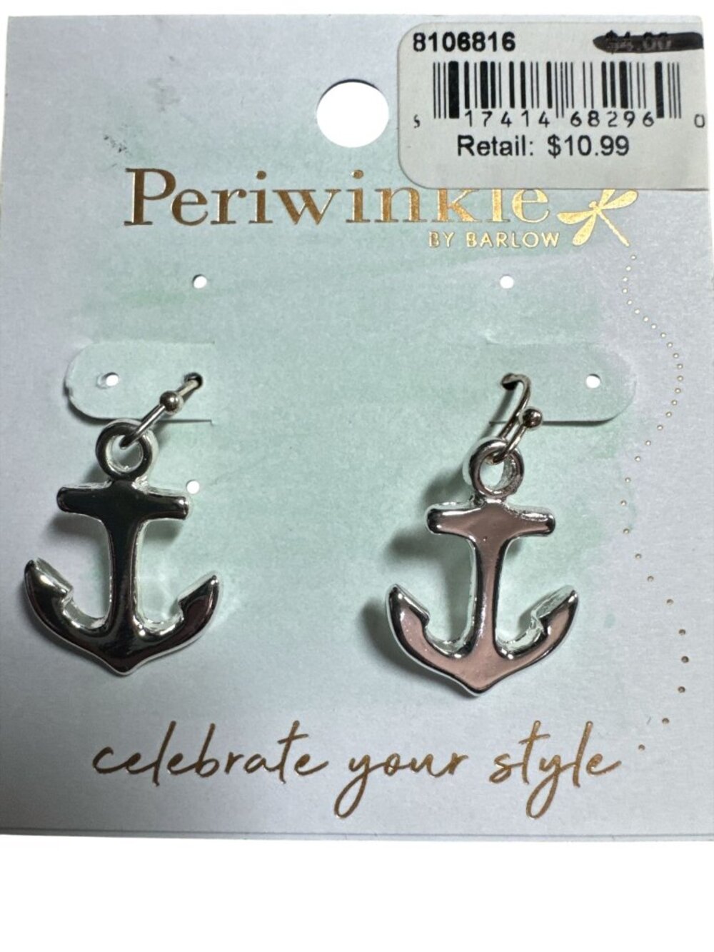 Anchor Drop Earrings Silver Tone By Periwinkle Celebrate Your Style